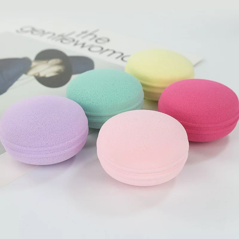Hydrophilic Eco-friendly Yes Washable Gift Package Foundation Setting Macaroon Makeup Sponge Powder Your Own Brand