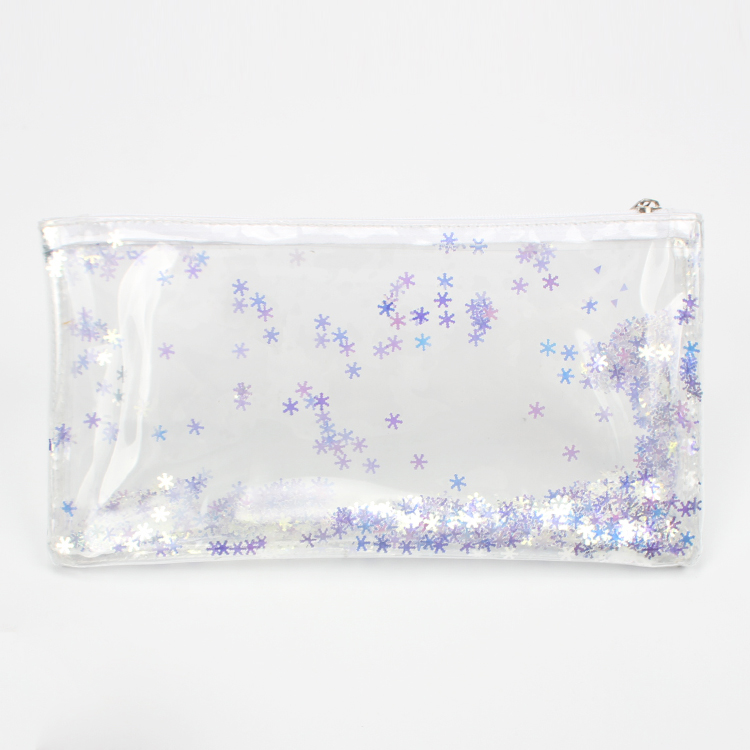 Transparent Glitter Cosmetic Bag Zipper Glitter Makeup Bag Organizer Clutch