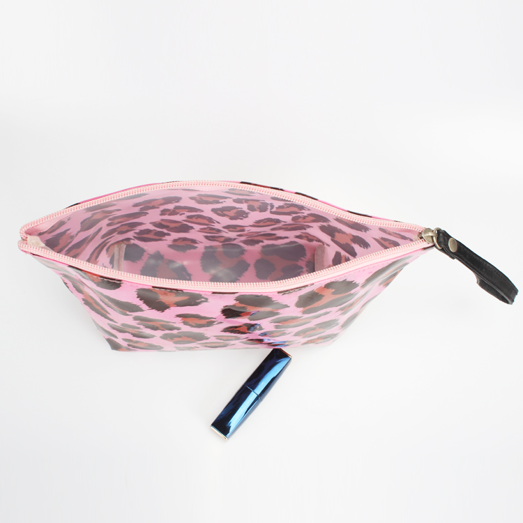 Customized Logo Pouch Bag Makeup Toliery Zipper Pouch Cosmetic Leopard Makeup Bag