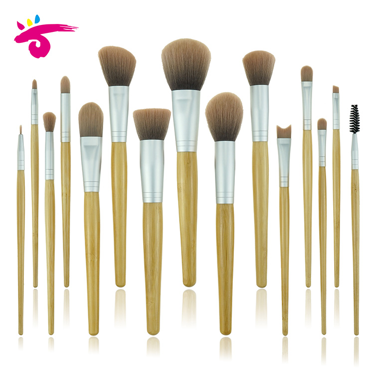 Vegan Eyeshadow Brush Maquiagens 15PCS Bamboo Makeup Cosmetic Brush