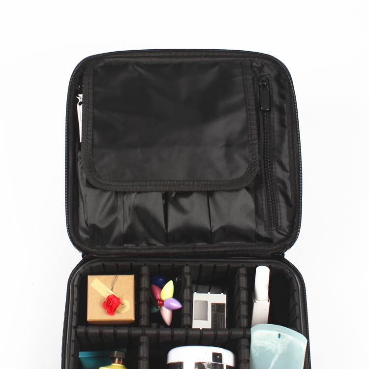 Makeup Train Case with Adjustable Dividers Cosmetics Organizer Makeup Case Bag
