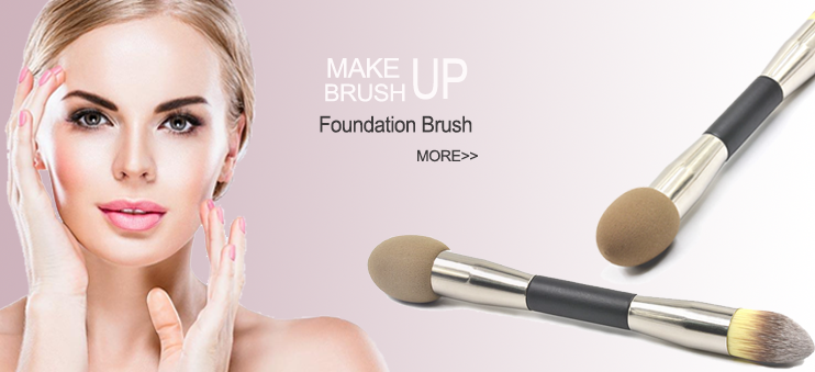 Fashion Synthetic Hair Double Ended Foundation Brush With Sponge