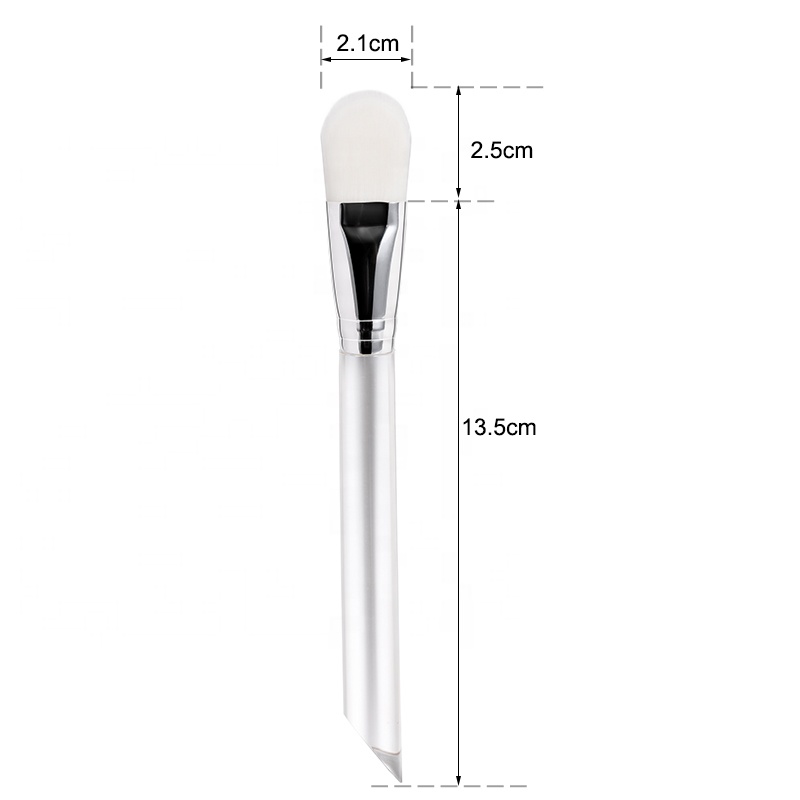 Transparent Plastic Makeup Foundation Brush Customized Single Make Up Brush Oval Foundation Brush