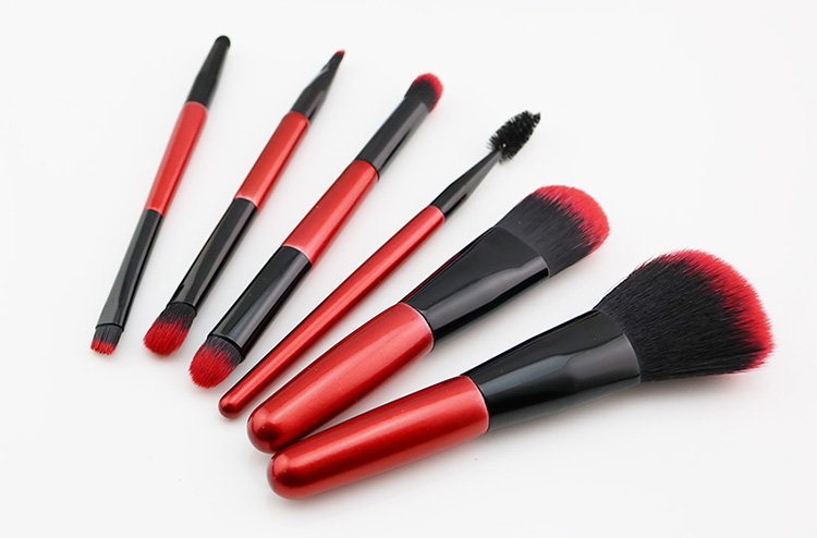 6pcs short handle Cosmetic Private Label Eye Double Sided Makeup Brush Set