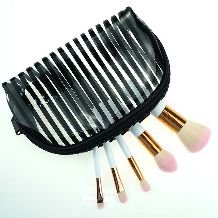 5 Pcs Custom Logo Cute Mini Kabuki Brush Set For Makeup With Bag