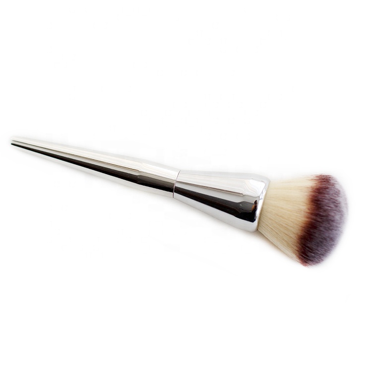 Makeup Brush Natural Hair Silver Plastic Big Makeup Powder Brush