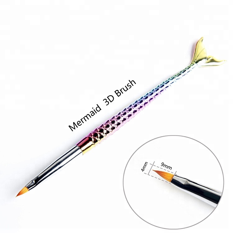 New Wholesale Mermaid Fish Tail Nail Art Brush Beauty Tools For Nail Painting