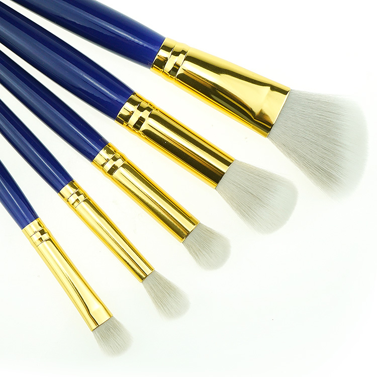 Fancy High Quality Royal Blue Professional Cosmetic Makeup Brush Set 15pcs