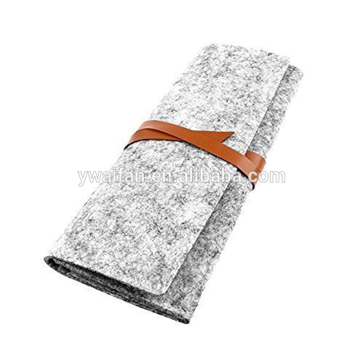 Wool Pencil Case Storage Makeup Cosmetic Brush Holder Bag Felt Pouch Bag