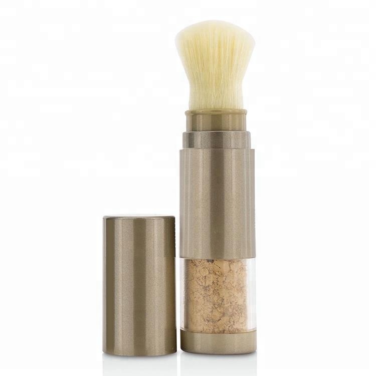 Custom Short Plastic Handle Synthetic Hair Powder Refillable Makeup Brush