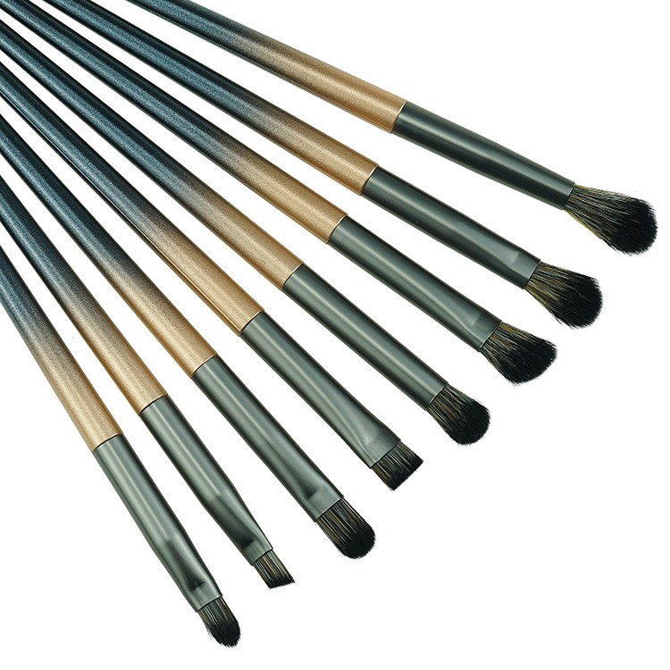 Customized 12pcs popular gradient handle beauty makeup brush set
