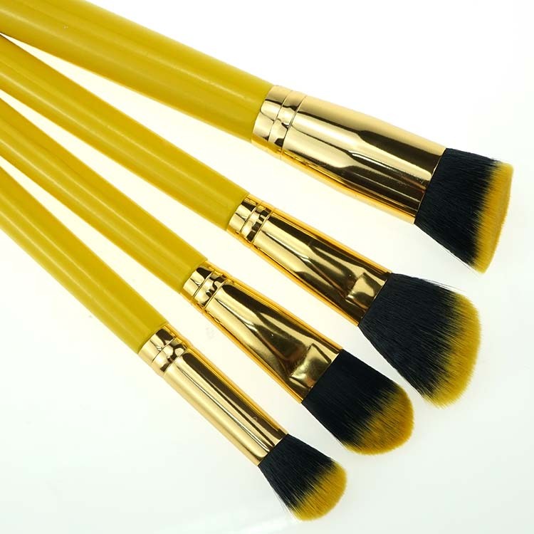 18Pcs Customize Makeup Brushes Private Label Yellow Gold Brush Set