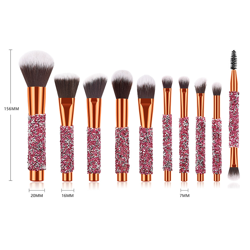 10 PCS Professional diamond makeup brush set glitter make up brushes luxury new cosmetic brush