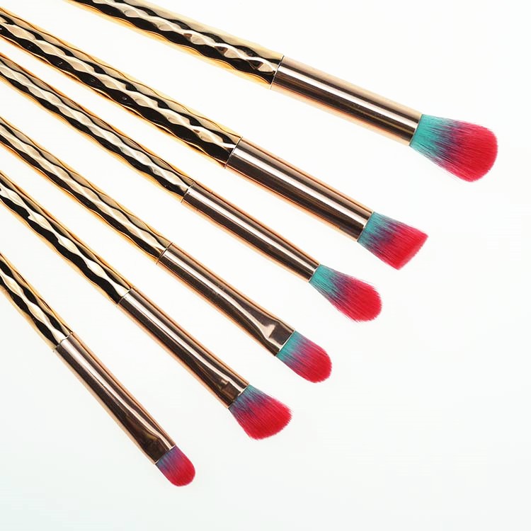 New Luxury Plastic Handle  Rose Gold Glitter Makeup Brushes Pravite Label
