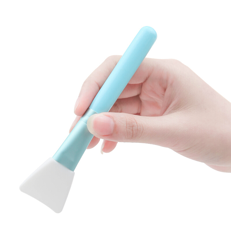 Private Label Brand Wood Handle Rose Clear Cosmetic Tools Face Silicone Mask Brush
