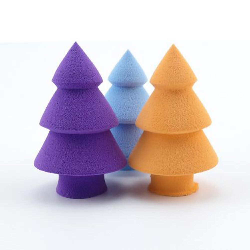 New Design Christmas Day gift Snowman with Tree shape High Quality sponge Super soft Makeup Sponge