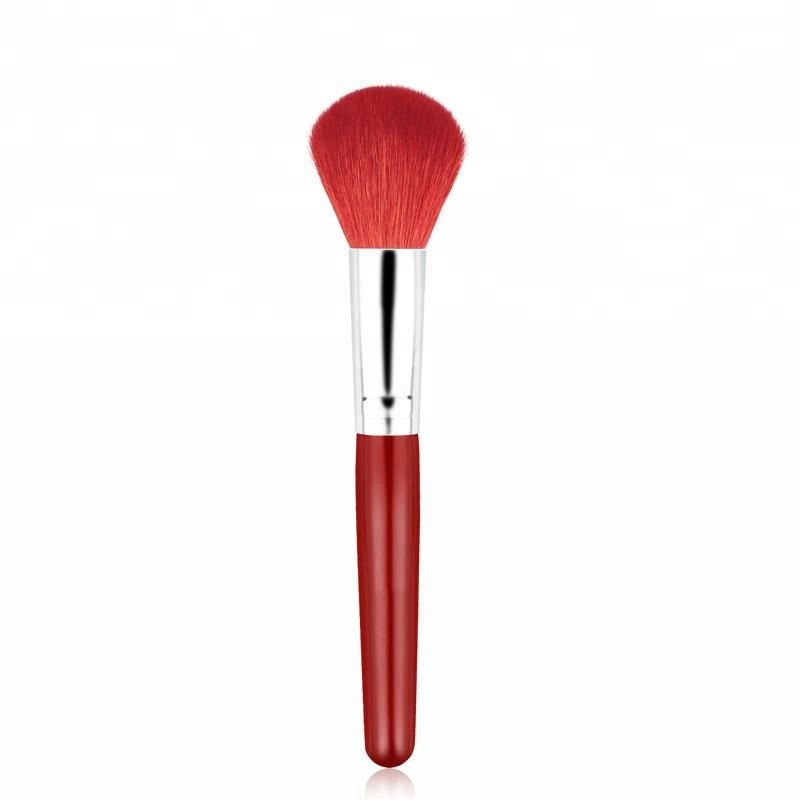 High Quality Red Makeup Face Soft Powder Brush with Synthetic Hair