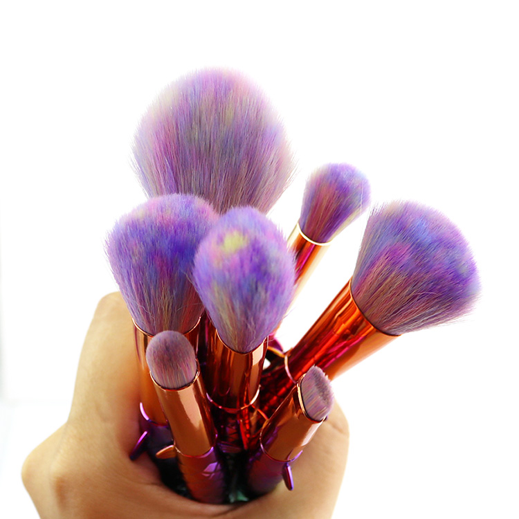 Free Sample 7pcs Mermaid Make up Brushes, Professional Set Brand Cosmetics Brush for Makeup