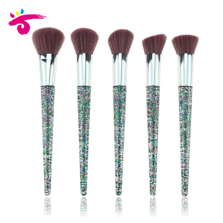 Hot Selling Soft Synthetic Fiber Glitter Powder/Foundation/Blush/Contour Makeup Brushes