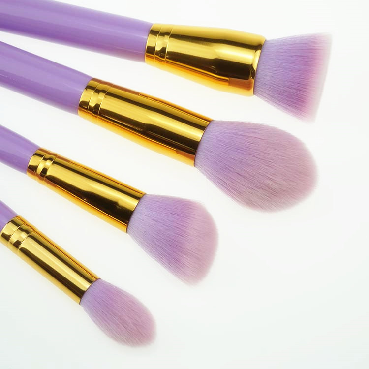 2018 Newest 11PCS Face Brush Collection Gorgeous Purple &Gold Luxury Looking Makeup Brushes With Gift box For Easy On Makeup