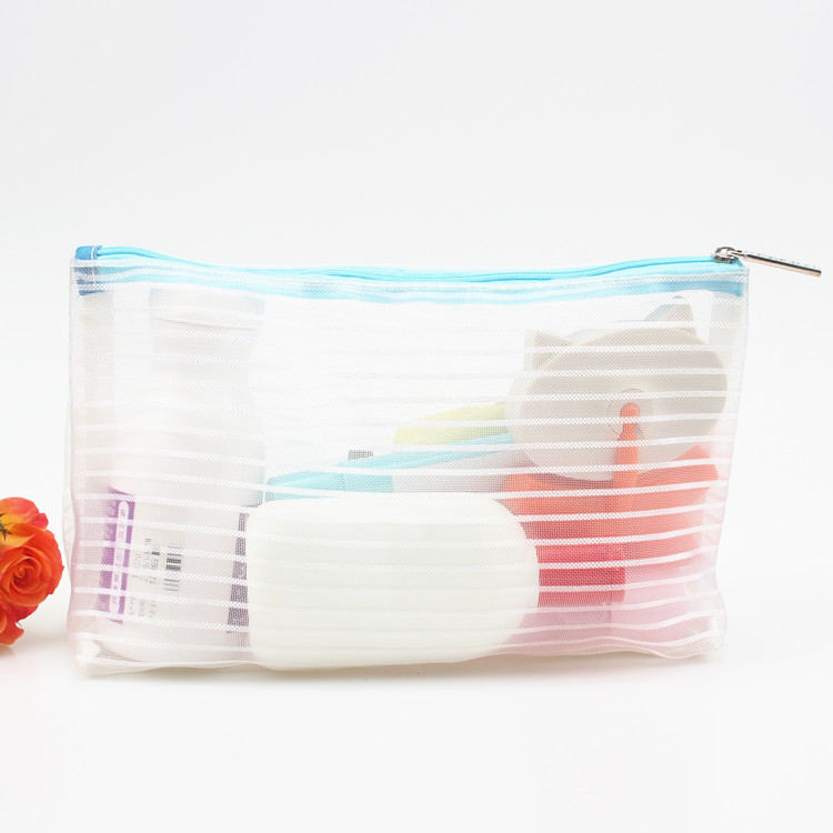 Portable Travel Toiletry Bag Makeup Pouch Organizer Mesh Cosmetic Bag
