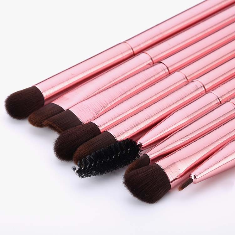 Super Deluxe Rose Gold Makeup Brush Synthetic Hair Brush Set 12PC Brushed Finish