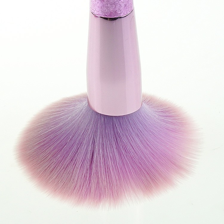 Factory new design purple plastic handle cosmetics brushes set makeup