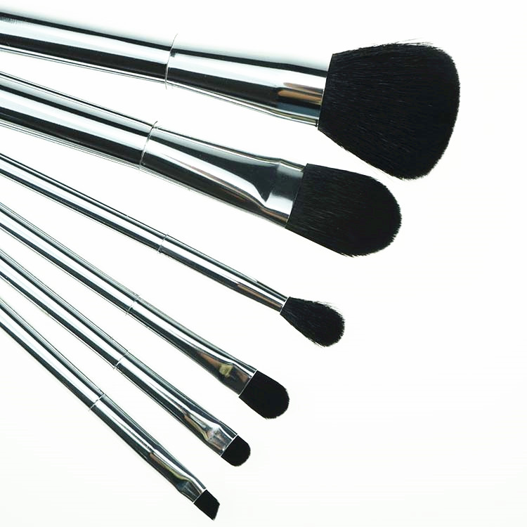 10 Pieces Natural hair Metallic Makeup Brush set for  Makeup  Artist professional use