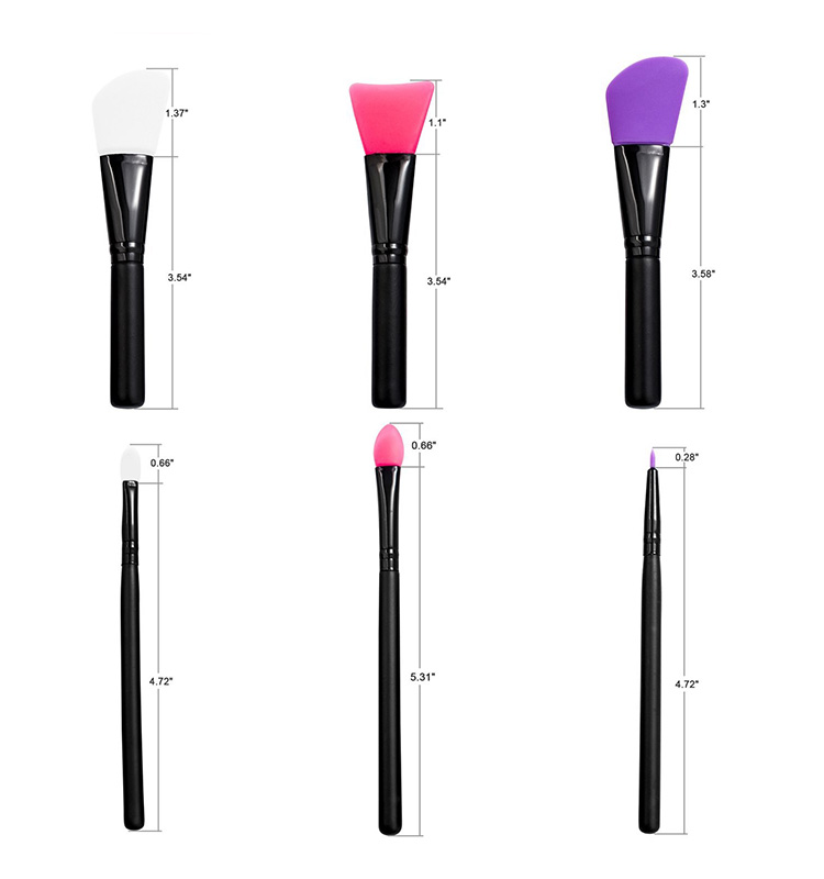 Custom Logo Facial Makeup Brush Wood Handle Silicone Mask Brush Make Up