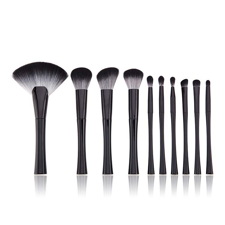 Black High Quality Synthetic Hair Personalized Custom 10 pcs Makeup Brush Set