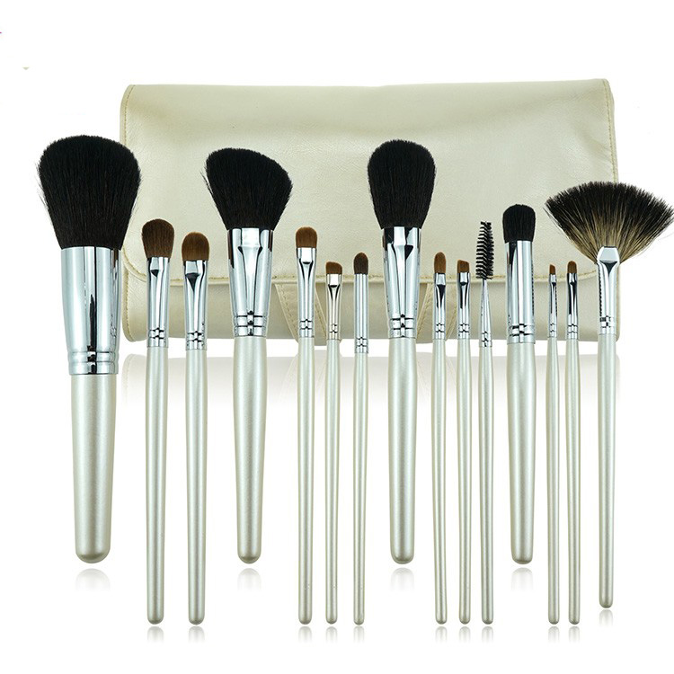 2019 best quality white animal hair OEM brochas de maquillaje makeup brushes set
