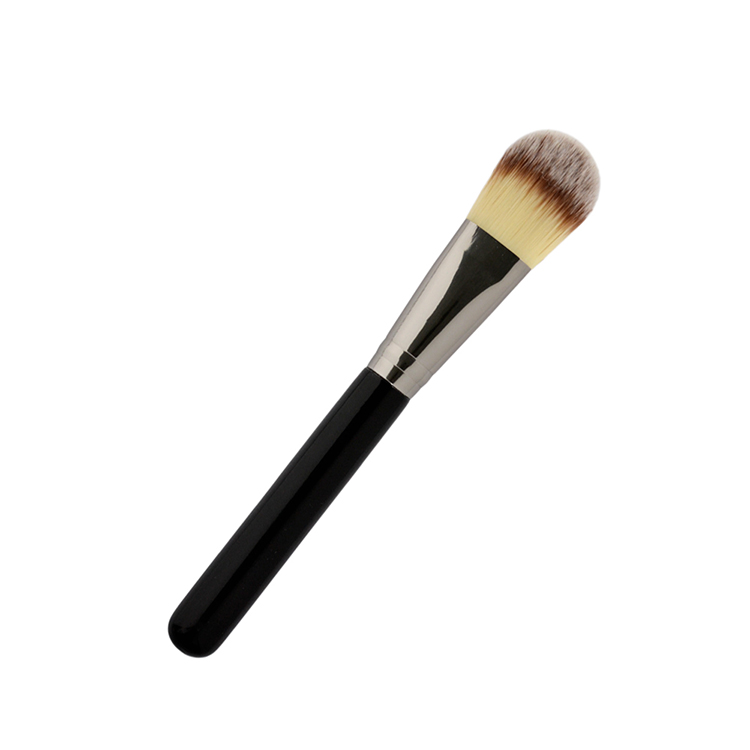Custom Wooden Single Foundation Brush With Fiber Hair