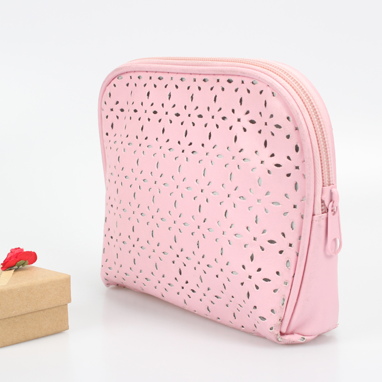 PU Leather Skeleton Cosmetic Pouch for Women Ladies Make Up Cosmetic Bag