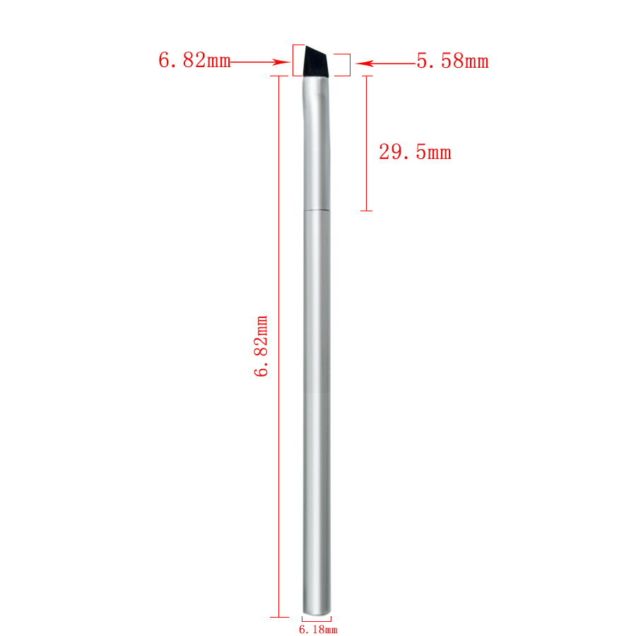 aluminum  handle angled silicone eye brush  eyebrow brush wholesale Customized private label