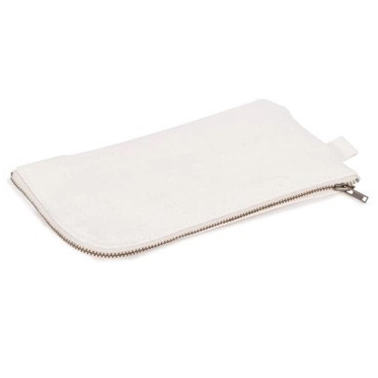 Custom Canvas Pouch Cotton Zipper Cosmetic Makeup Jewelry Coin Cash Purse Change Holder