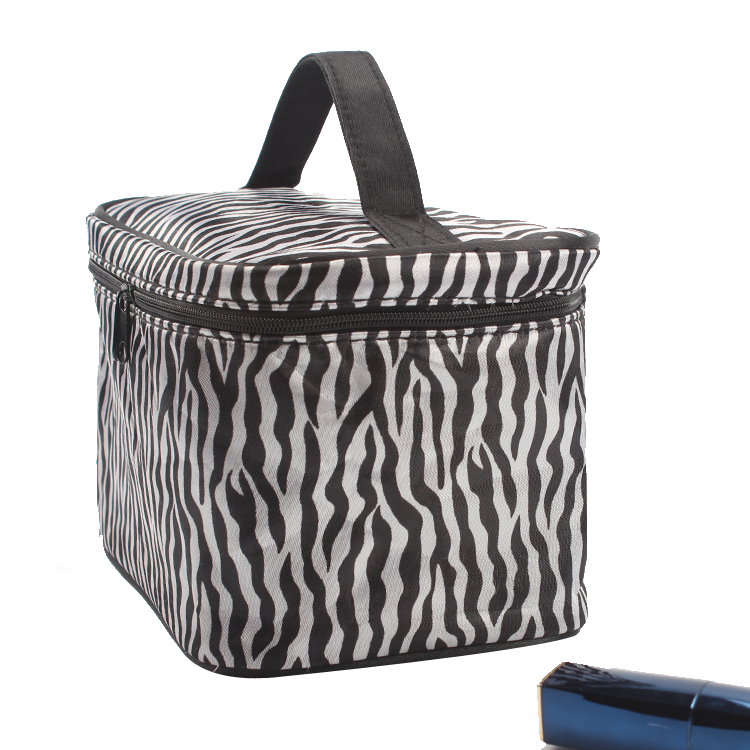 Portable Travel Makeup Bag Cosmetic Case Organizer Zebra Pattern Women Toiletry Bag
