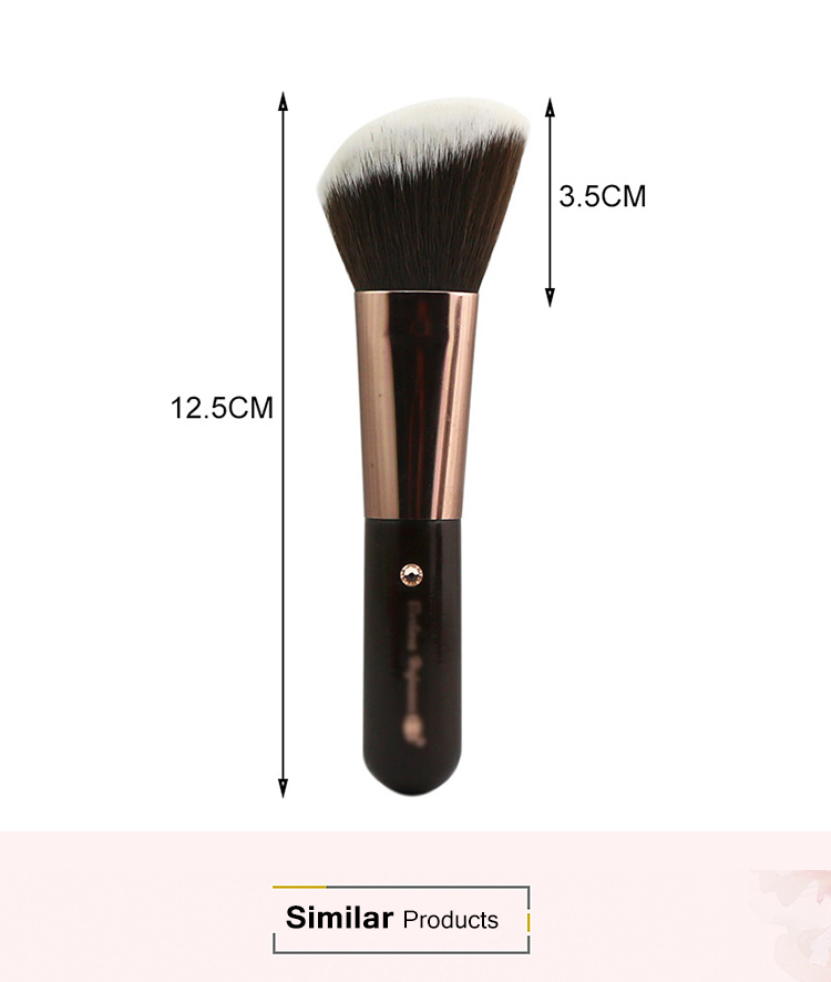 High Quality Black Angled Single Powder Blusher Brush for Makeup