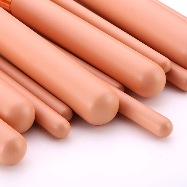 Custom Brand 15Pcs Rose Gold Makeup Brush Set With Cosmetic Bag
