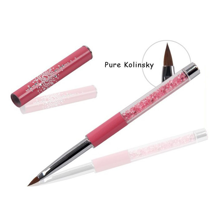 Promotion Crystal Carving Flower Color Pointed Hook Line Brush Nail Gel Brush Rhinestone