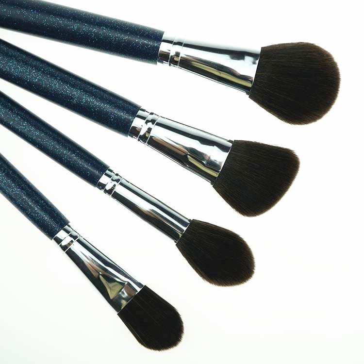 High quality design glitter brush black makeup brushes set with bag