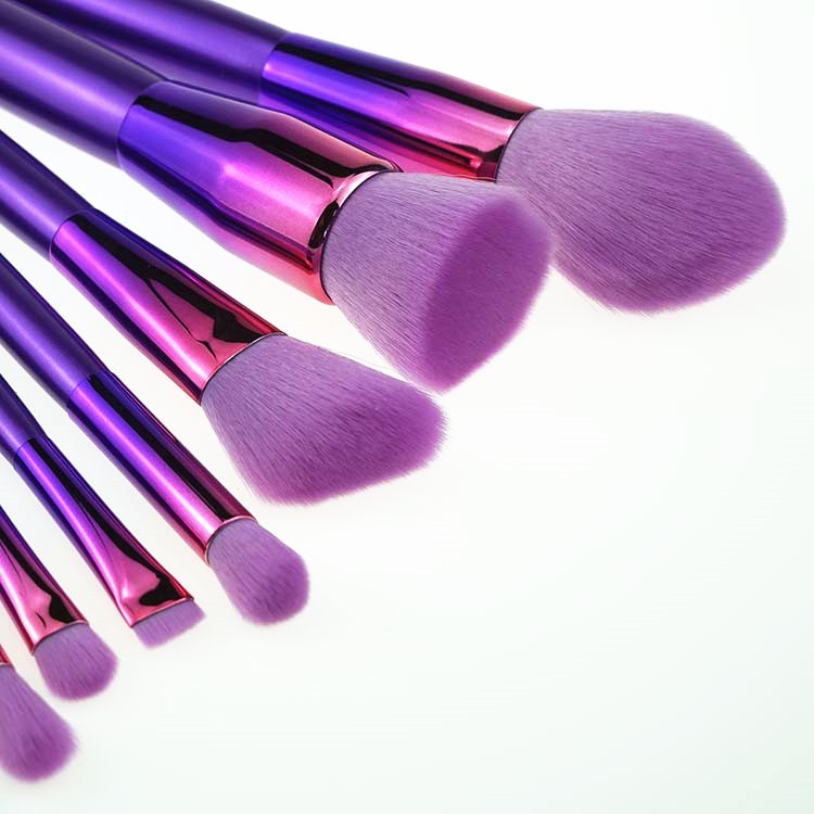 Beauty tools 8pcs girls cute round makeup brushes with roll up makeup bag