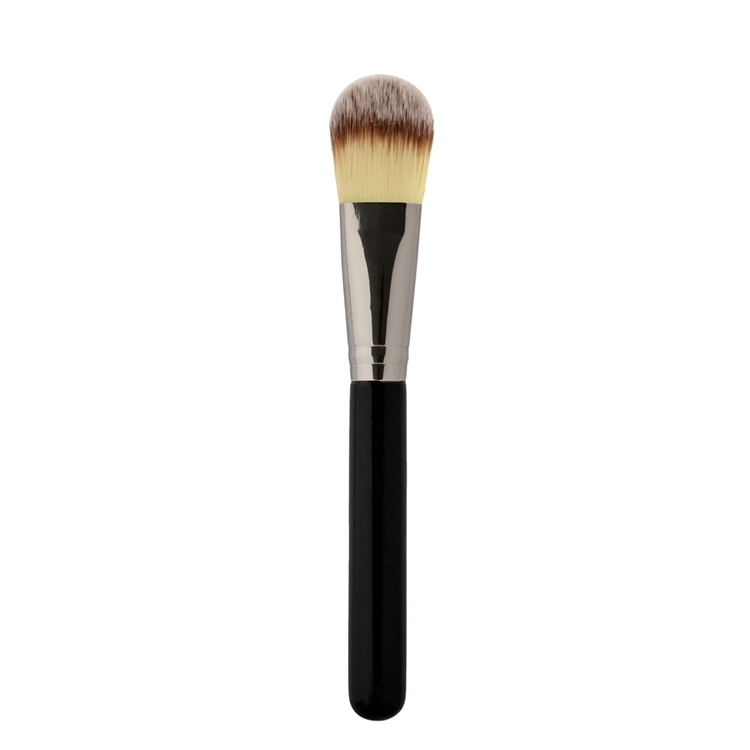 Custom Wooden Single Foundation Brush With Fiber Hair