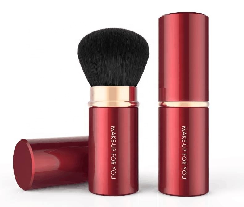 Gift Travel Retractable Private Label Makeup Brush Kabuki Synthetic Hair Powder Brush