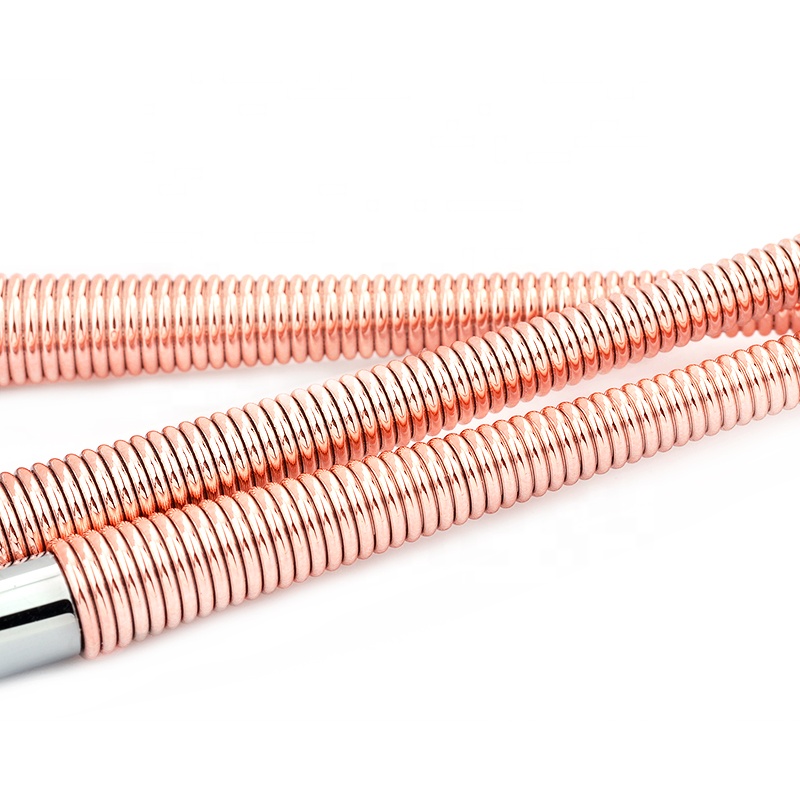 Special Spiral Plastic Flat Nail Polish Brush Rose Gold Nylon Hair Gel Private Label Nail Brush