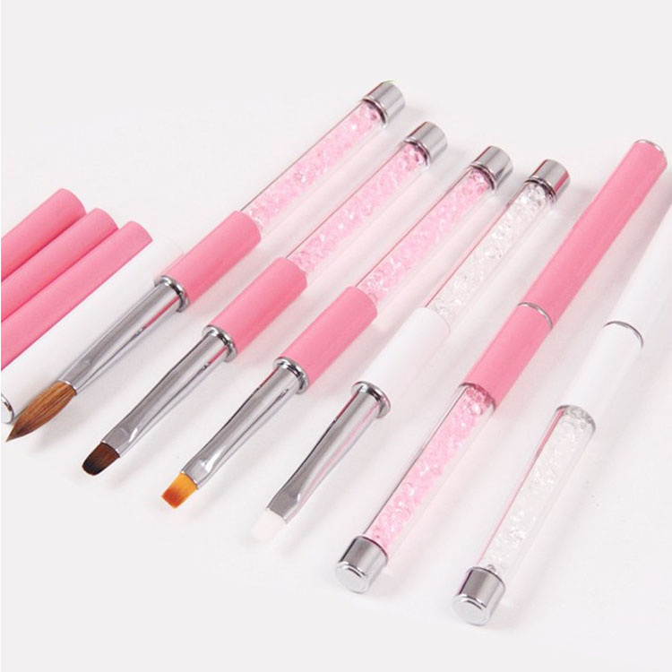 Promotion Crystal Carving Flower Color Pointed Hook Line Brush Nail Gel Brush Rhinestone