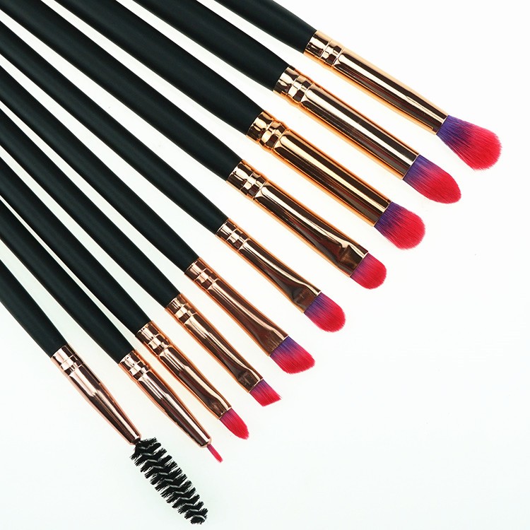15 Pieces high end synthetic hair aluminum ferrule makeup brush set with black PVC bag