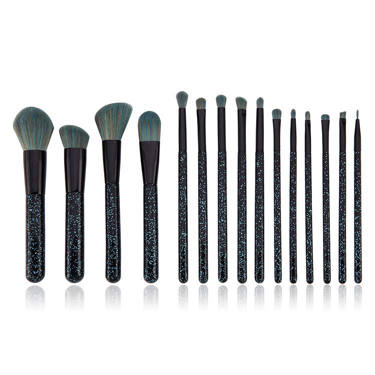 Best Selling Products Cosmetic Tools 15 Pcs Glitter Makeup Brush Set In USA