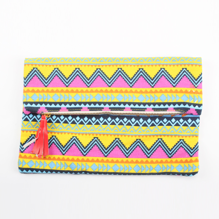 Colorful Canvas Clutch Handbag Foldable Envelope Clutch Bag