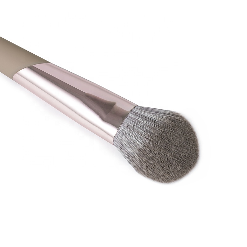 Powder Aluminium Cosmetic Brush Synthetic Quality Cheap Single Makeup Brush Compact Blusher Brush