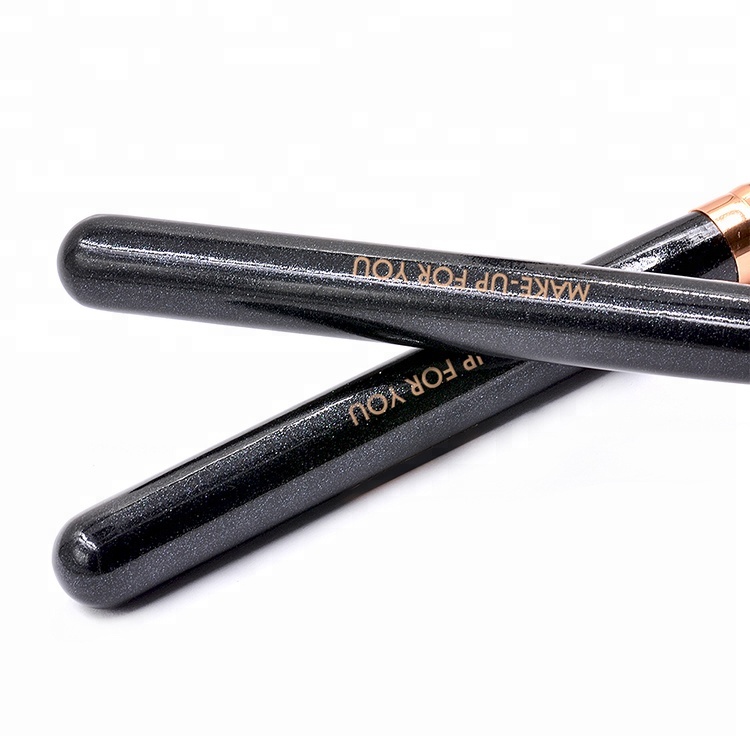 Glitter Black Wood Vegan Synthetic Beauty Needs Makeup Powder Brush Face Blending Brush